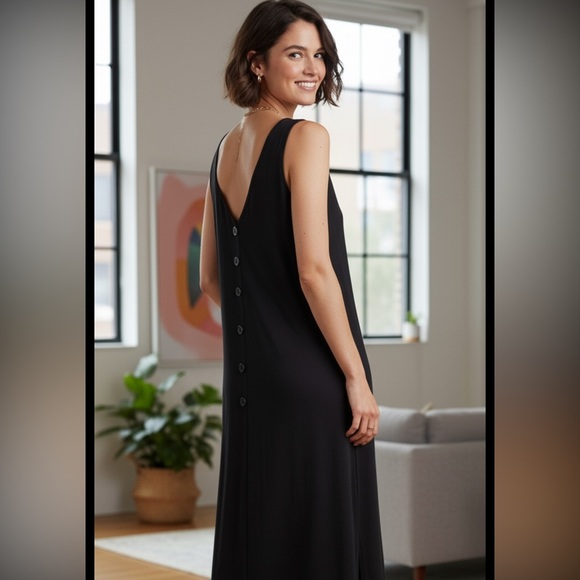 Madewell Elegant Black Sleeveless Maxi Dress - Picture 1 of 6